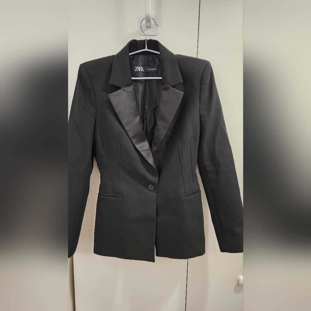 Black Blazer with Satin Lapel